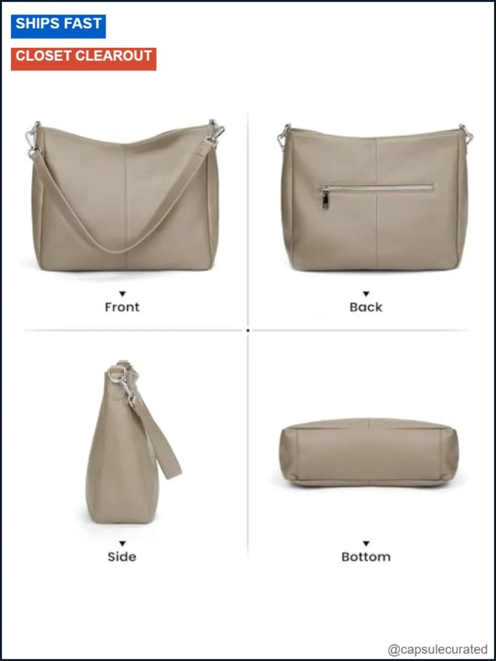 Genuine Leather Hobo Bag for Women Crossbody Shoulder Purse Real Leather